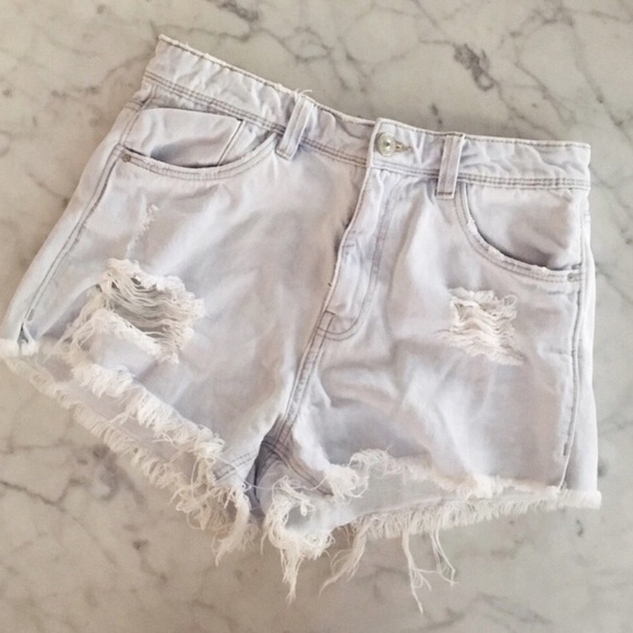 Zara light wash denim jean shorts sz 4 - Picture 1 of 3